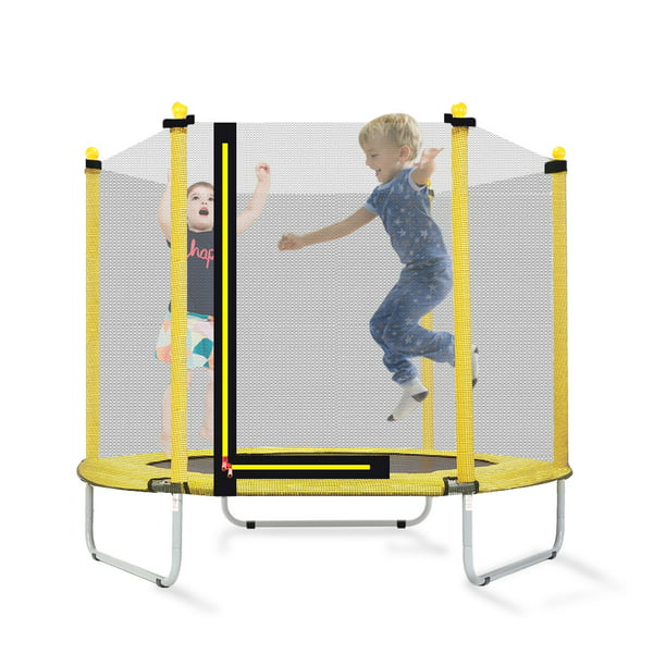 Portable 5ft Kids Rebounder Trampoline with Upgraded Elastic Springs for Outdoor & Indoor JOYMOR 60 Inch Trampoline with Enclosure Net for Kids